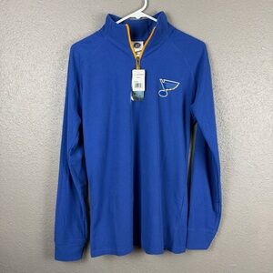 NHL Apparel St. Louis Blues 1/4 Zip Pullover Men’s Small Long Sleeve NWT